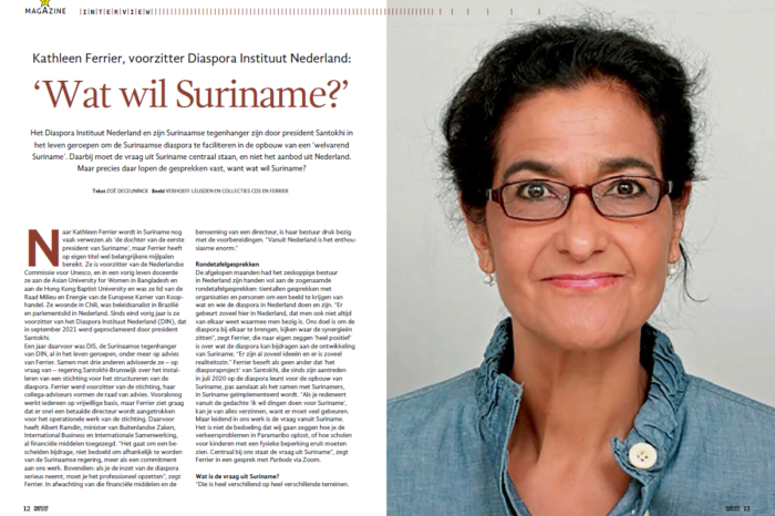 Kathleen Ferrier, voorzitter Diaspora Instituut Nederland: ‘Wat wil Suriname?’ - Parbode Sneak Peek