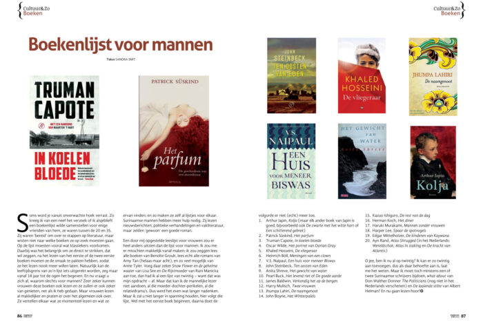 Boekenlijst voor mannen - Parbode Sneak Peek