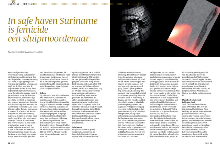 Essay: In safe haven Suriname is femicide een sluipmoordenaar - Parbode Sneak Peek