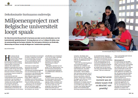 Dekolonisatie Surinaams onderwijs: Miljoenenproject met Belgische universiteit loopt spaak - Parbode Sneak Peek